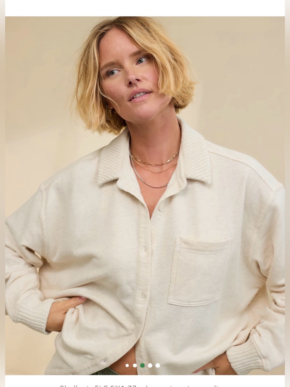 Aerie LumberJane Fleece Shirt in Heather Frost , Large - Picture 5 of 11